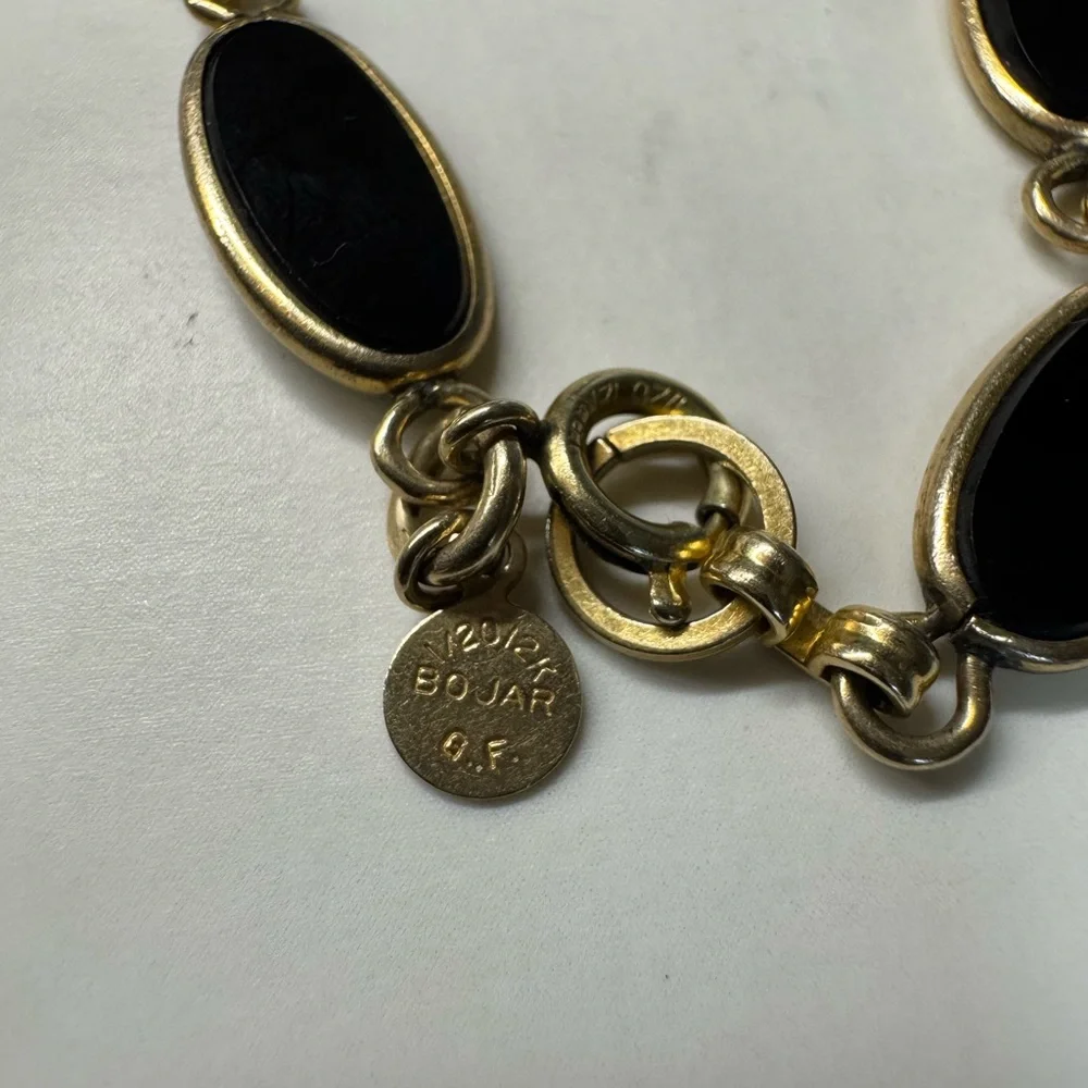 12K Gold Filled Black Onyx Bracelet